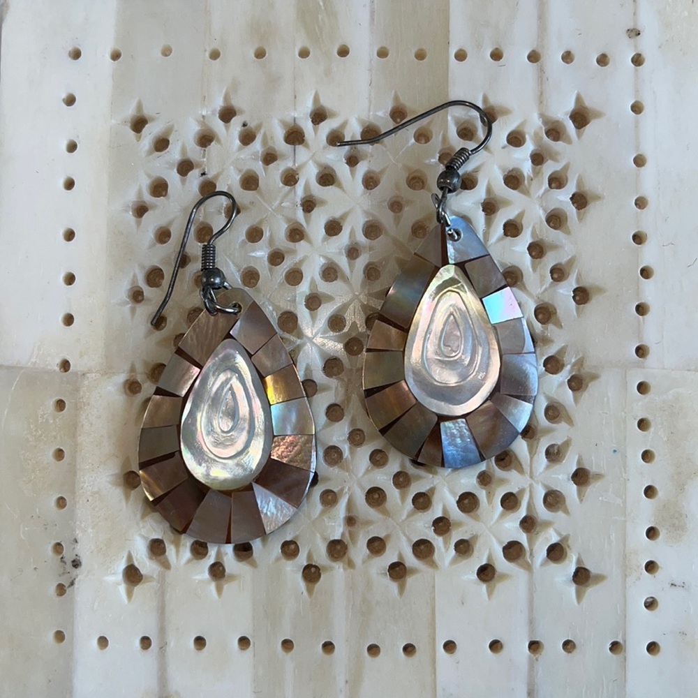 Mosaic shell earrings